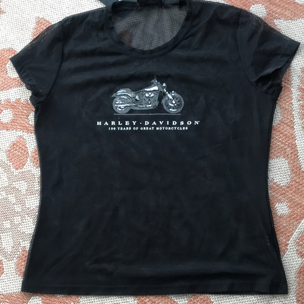Harley-Davidson 100th Anniversary Black Mesh Top M